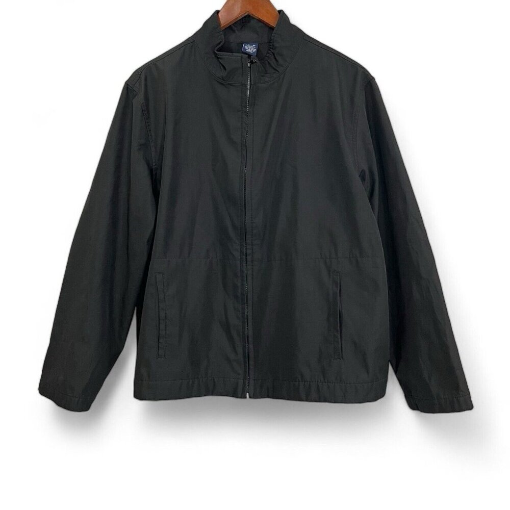 GAP Jacket Mens Size XL Black Classic Full Zip Minimalist Windbreaker